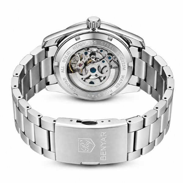 Relógio Masculino Prata Benyar Zephyr Azul