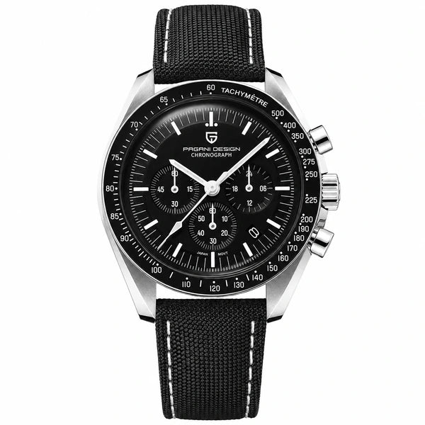 Relógio Masculino Borracha Lunario Preto Pagani Design