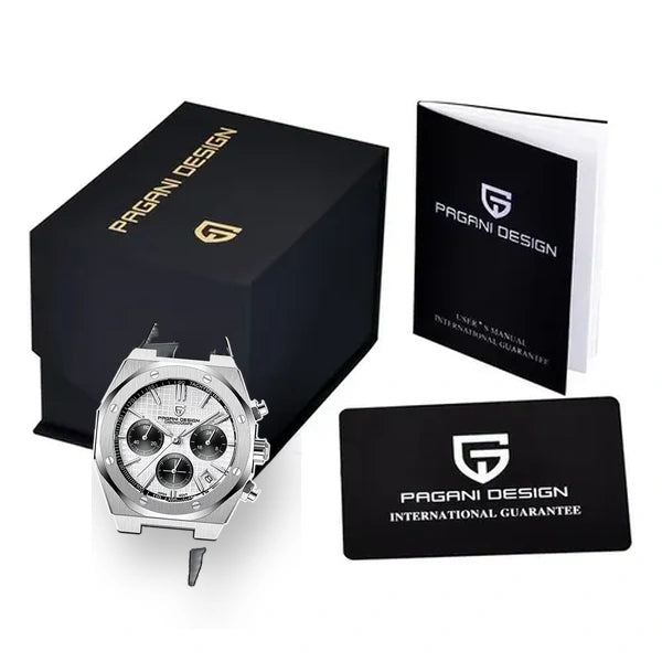 relogio masculino na caixa Relógio Masculino Couro Dante Pagani Design Branco - produto na caixa embalagem