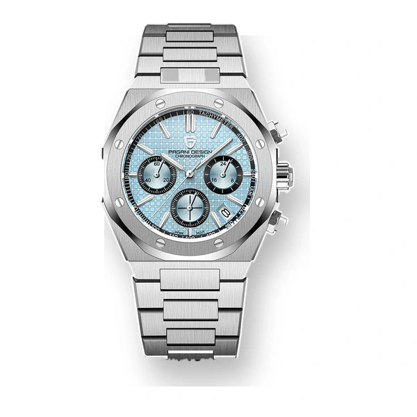 Relógio Masculino Prata Dante Pagani Design Azul Gelo
