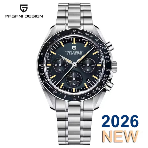 Relógio Masculino Prata Lunario Pagani Design Azul Marinho