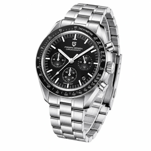 relogio masculino importado Lunario Pagani Design Preto - Produto completo em angulo diferente