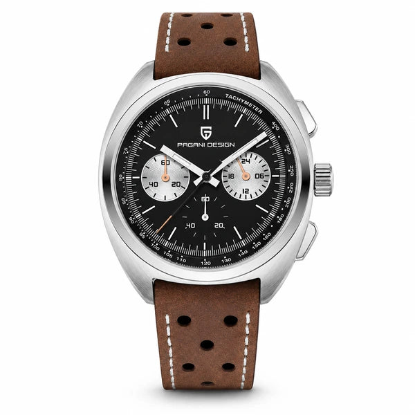 Relógio Masculino Stradale Pagani Design Preto Pulseira de Couro