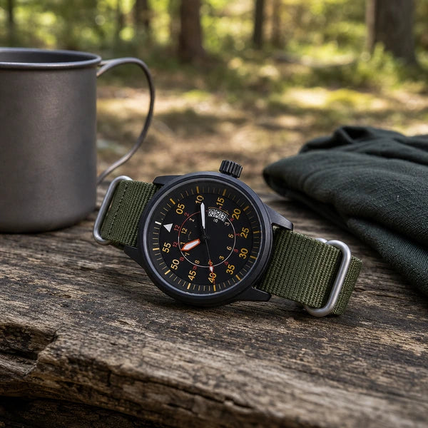 Rel?gio masculino verde Charlie Addiesdive - camping diurno