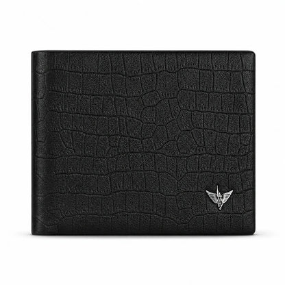 carteira masculina de couro William Polo Prestige preta em fundo branco