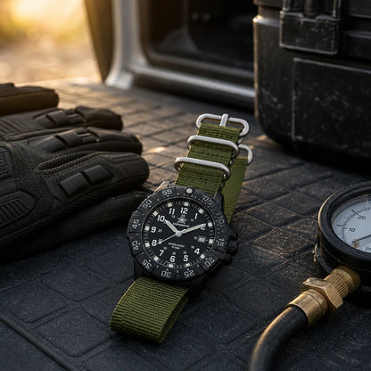 Rel?gio outdoor masculino Bravo Addiesdive Verde - cen?rio off road