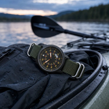 Rel?gio outdoor masculino Charlie Addiesdive Verde - margem de lago