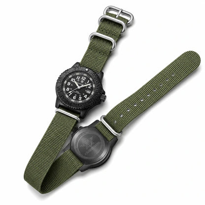 Rel?gio masculino verde Bravo Addiesdive - traseira e pulseira aberta
