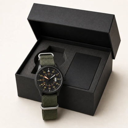 Rel?gio masculino na caixa Charlie Addiesdive Verde - embalagem premium