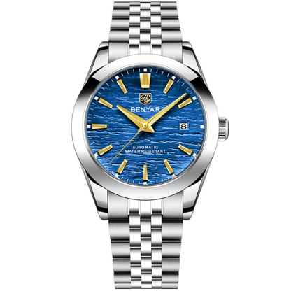 Relógio Masculino Prata Benyar Lucern Azul