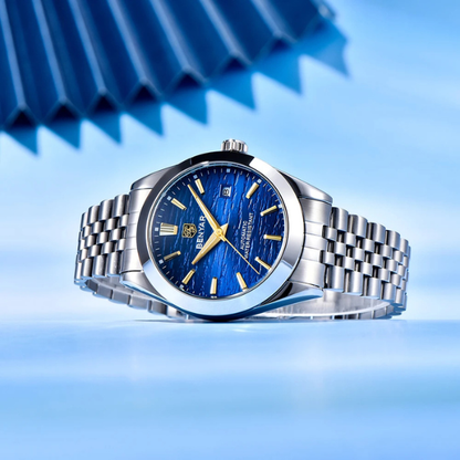 Relógio Masculino Prata Benyar Lucern Azul