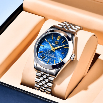 Relógio Masculino Prata Benyar Lucern Azul