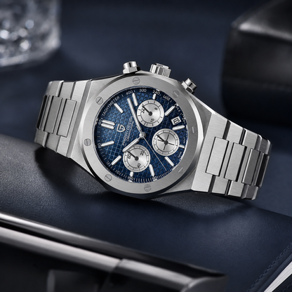 relogio masculino azul Lorenzo Pagani Design - no pulso