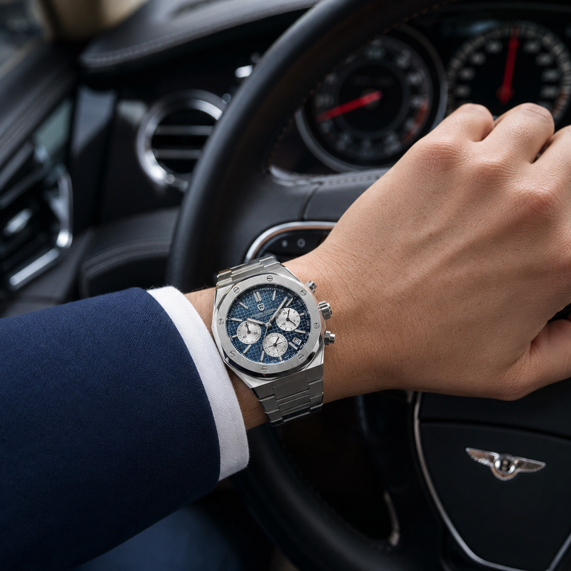 relogio com vidro de safira Lorenzo Pagani Design - detalhe lateral