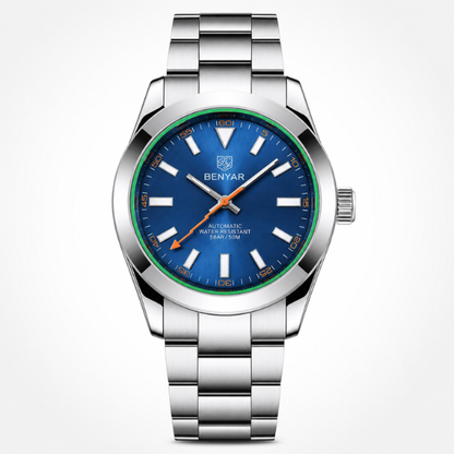 Relógio Masculino Prata Benyar Zephyr Azul