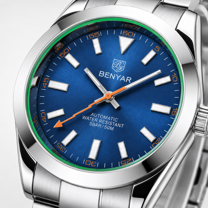 Relógio Masculino Prata Benyar Zephyr Azul