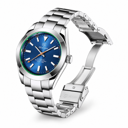 Relógio Masculino Prata Benyar Zephyr Azul