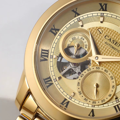 Relógio Masculino Dourado Caseno Aurelius