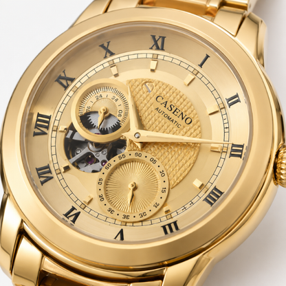 Relógio Masculino Dourado Caseno Aurelius