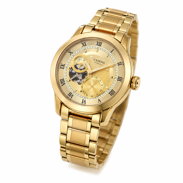 Relógio Masculino Dourado Caseno Aurelius
