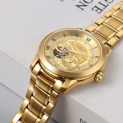 Relógio Masculino Dourado Caseno Aurelius