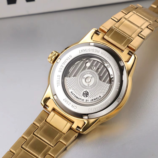 Relógio Masculino Dourado Caseno Aurelius