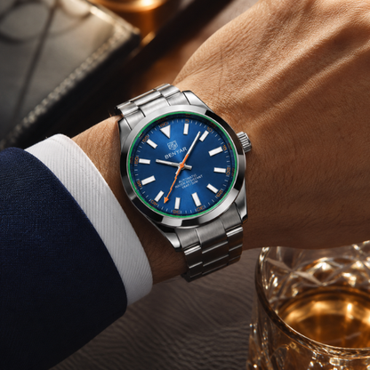 Relógio Masculino Prata Benyar Zephyr Azul