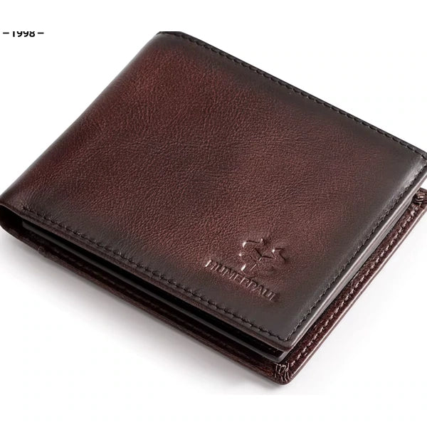 carteira masculina de couro HumerPaul café para vitrine