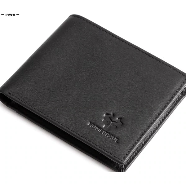 carteira masculina de couro HumerPaul preta para vitrine