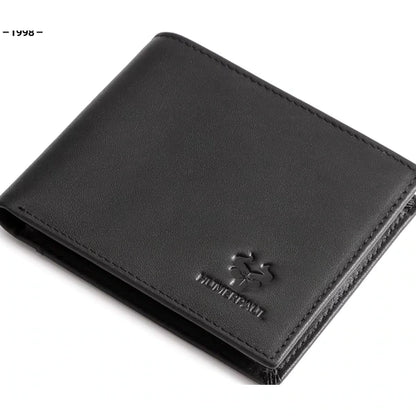 carteira masculina de couro HumerPaul preta para vitrine