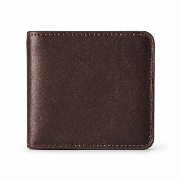 Carteira Masculina de Couro HumerPaul Varenna Cafe - imagem frontal em fundo branco profissional