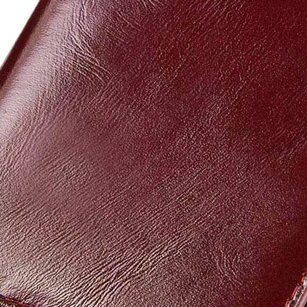 detalhe do couro vinho da carteira masculina HumerPaul