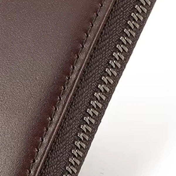 detalhe do zíper da carteira masculina HumerPaul cafe