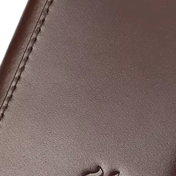 textura premium em carteira masculina de couro HumerPaul cafe