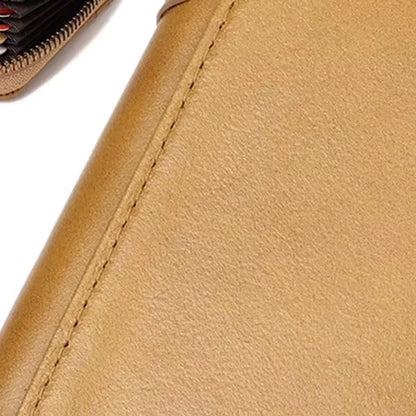 costura e couro da carteira masculina caramelo HumerPaul