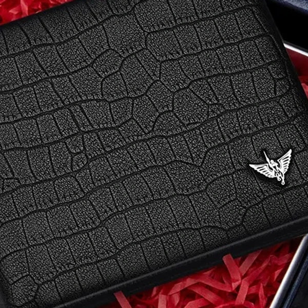 acabamento premium com logo em carteira masculina William Polo preta