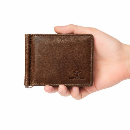 Porta cartao masculino HummerPaul - detalhe do couro