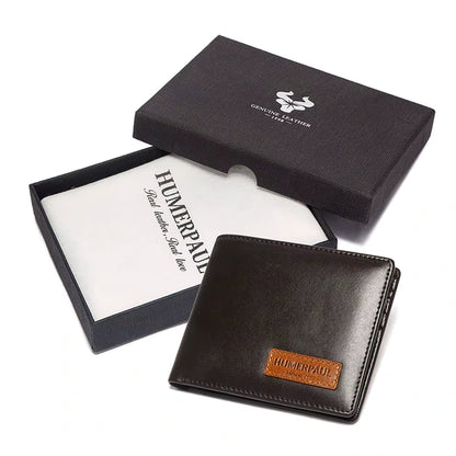 carteira masculina HumerPaul café com caixa premium
