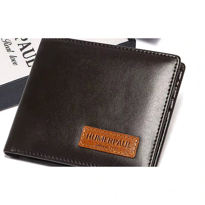 carteira masculina de couro HumerPaul café em fundo branco
