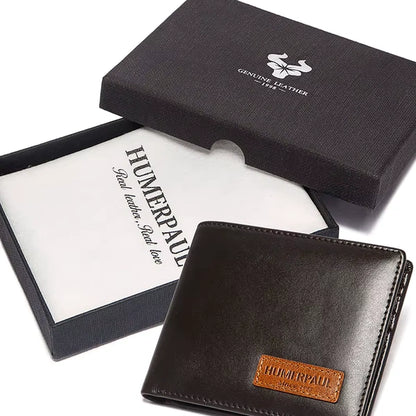 carteira masculina HumerPaul café com caixa pronta para presente