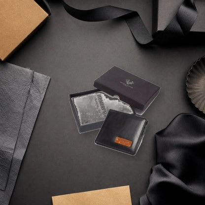 Carteira Masculina HumerPaul Maison Preta com Caixa em composicao premium para presente