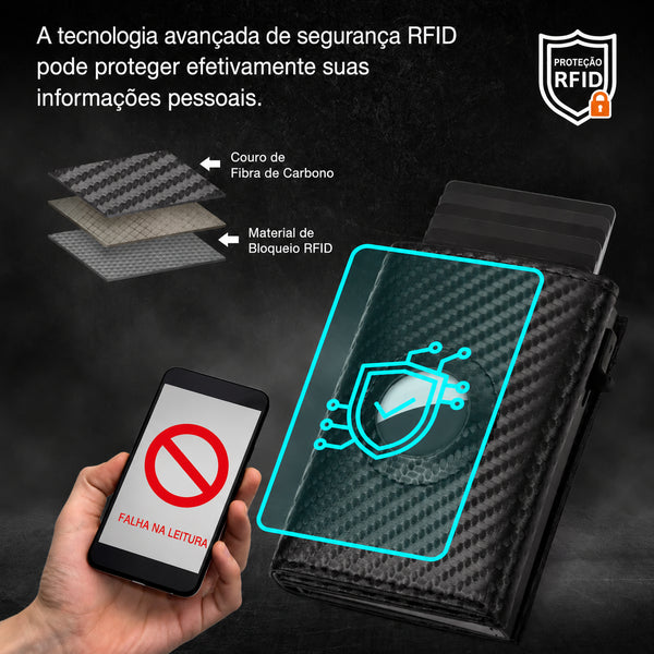 Carteira masculina de couro HumerPaul - uso diário