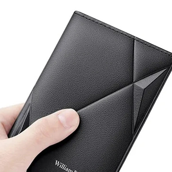 carteira masculina slim preta com formato discreto para bolso