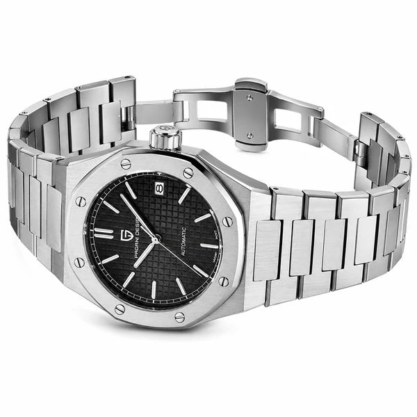 Pulseira aberta mostrando fecho e elos internos