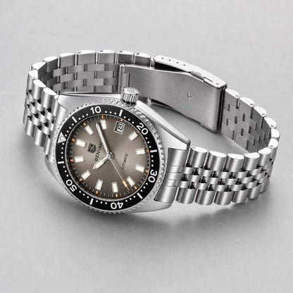 relógio masculino prata Benyar champagne com pulseira aberta