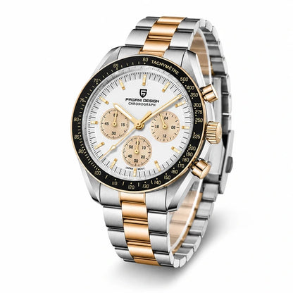 relogio cronografo masculino Lunario Pagani Design Branco - Angulo tres quartos