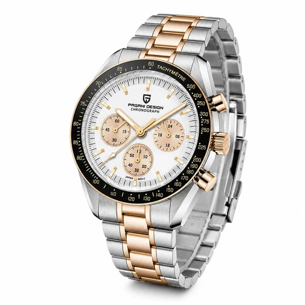 relogio masculino importado Lunario Pagani Design Branco - Produto completo em angulo diferente