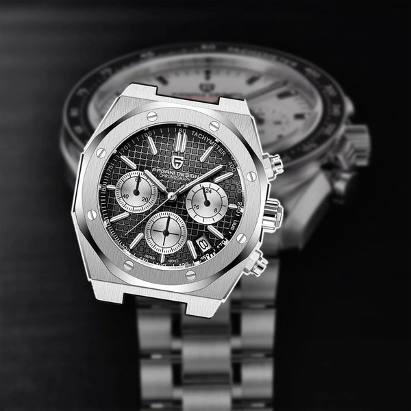 relogio cronografo masculino Relógio Masculino Borracha Dante Pagani Design Preto - lifestyle premium em mesa