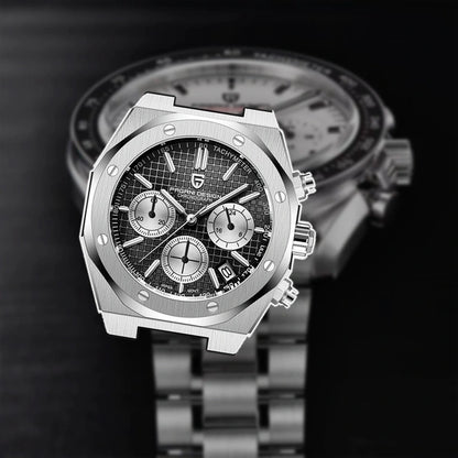 relogio cronografo masculino Relógio Masculino Borracha Dante Pagani Design Preto - lifestyle premium em mesa