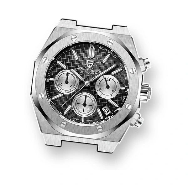 relogio pagani design dante Relógio Masculino Borracha Dante Pagani Design Preto - fundo branco três quartos